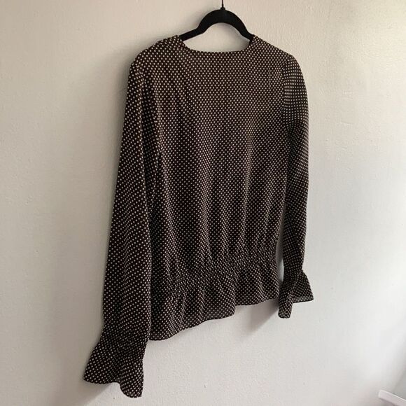 Ann Taylor XSP Bell Sleeve Polka Dotted Elastane Long Sleeve - Picture 14 of 15